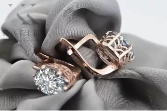 Vintage Jewlery Earrings Zircon Original Vintage 14K Rose Gold vec016r