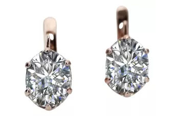 Vintage Jewlery Earrings Zircon Original Vintage 14K Rose Gold vec016r