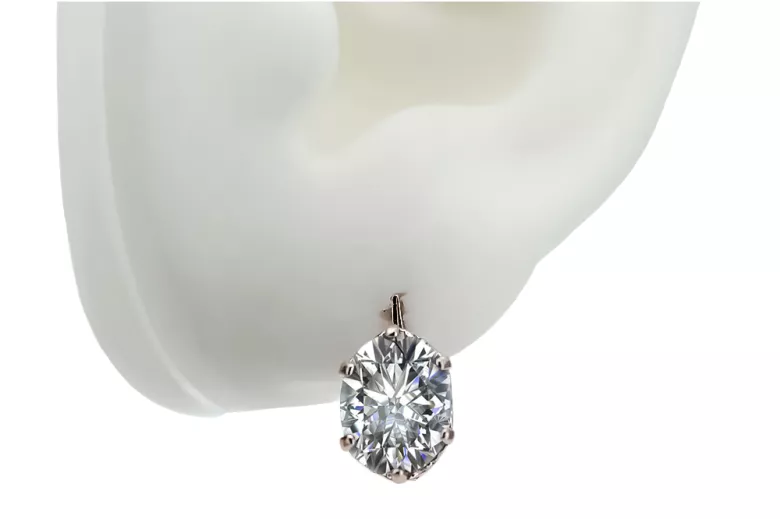 Vintage Jewlery Earrings Zircon Original Vintage 14K Rose Gold vec016r