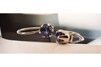 Vintage Craft  Cercei Alexandrit Original vintage din aur roz de 14k vec056r