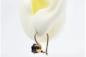 Auskarai Alksandritas Originalus 14k rožinio aukso vintage Vintažiniai papuošalai vec056r