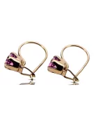 Cercei Ametist Original vintage din aur roz de 14k Vintage bijuterii vec056r