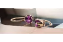 Cercei Ametist Original vintage din aur roz de 14k Vintage bijuterii vec056r