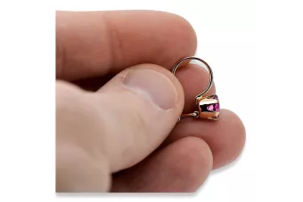 Обеци Аметист Оригинално ретро 14k розово злато Винтидж бижута vec056r