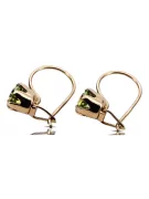 Vintage style Earrings Yellow Peridot Original Vintage 14K Rose Gold vec056r