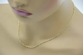 Κίτρινο ιταλικό χρυσό 14 καρατίων 585 Αλυσίδα Σιγκαπούρης Σχοινάκι cc074y