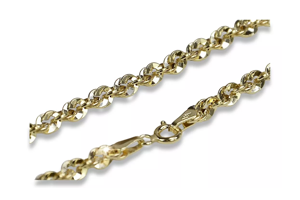 Italian yellow 14k 585 gold Rope Singapore chain cc074y Italian yellow 14k 585 gold Rope Singapore chain cc074y