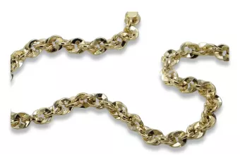 Amarillo italiano 14k 585 oro Forma Singapur cadena cc074y