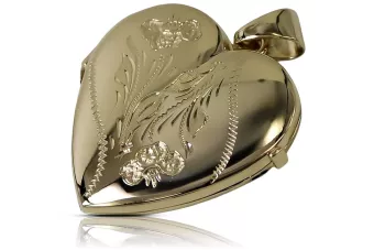 Yellow 14k gold beautiful heart pendant for picture cpn044y