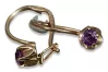 Vintage rose pink 14k 585 gold earrings vec080 alexandrite ruby emerald sapphire ...