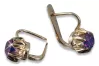 Vintage rose pink 14k 585 gold earrings vec081 alexandrite ruby emerald sapphire ...