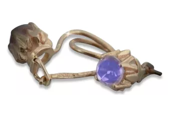 Russische Sowjetische Rose Pink 14k 585 Gold Ohrringe vec084 Alexandrit Rubin Smaragd Saphir ...