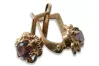 Vintage rose pink 14k 585 gold earrings vec090 alexandrite ruby emerald sapphire ...