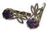 Vintage rose pink 14k 585 gold earrings vec091 alexandrite ruby emerald sapphire ...
