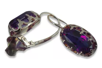 Vintage auskariai iš 14k 585 rožinio aukso vec101 aleksandritas rubinas emeraldas safiras ...