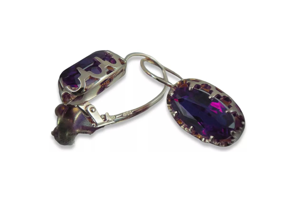 Vintage rose pink 14k 585 gold earrings vec101 alexandrite ruby emerald sapphire ... Vintage rose pink 14k 585 gold earrings vec101 alexandrite ruby emerald sapphire ...