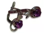 Vintage rose pink 14k 585 gold earrings vec106 alexandrite ruby emerald sapphire ...