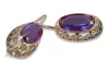 Vintage rose pink 14k 585 gold earrings vec112 alexandrite ruby emerald sapphire ...
