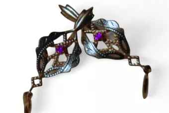 Vintage rose pink 14k 585 gold earrings vec115 alexandrite ruby emerald sapphire ...