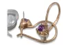 Vintage rose pink 14k 585 gold earrings vec129 alexandrite ruby emerald sapphire ...