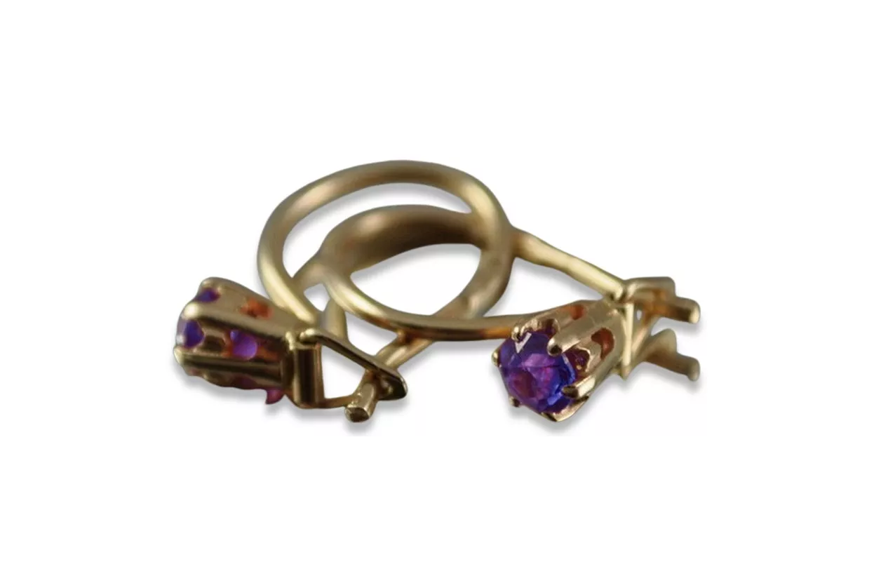 Vintage rose pink 14k 585 gold earrings vec130 alexandrite ruby emerald sapphire ... Vintage rose pink 14k 585 gold earrings vec130 alexandrite ruby emerald sapphire ...