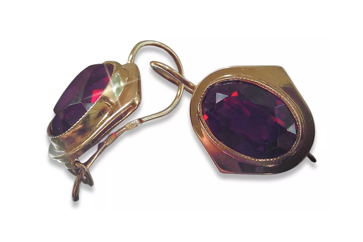 Vintage rose pink 14k 585 gold earrings vec135 alexandrite ruby emerald sapphire ... Vintage rose pink 14k 585 gold earrings vec135 alexandrite ruby emerald sapphire ...