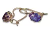 Vintage rose pink 14k 585 gold earrings vec138 alexandrite ruby emerald sapphire ...