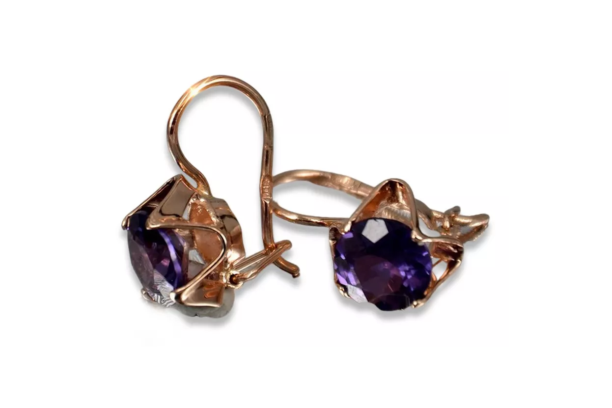 Ruso soviético rosa rosa 14k 585 pendientes de oro vec142 alejandrita rubí esmeralda zafiro ... Ruso soviético rosa rosa 14k 585 pendientes de oro vec142 alejandrita rubí esmeralda zafiro ...