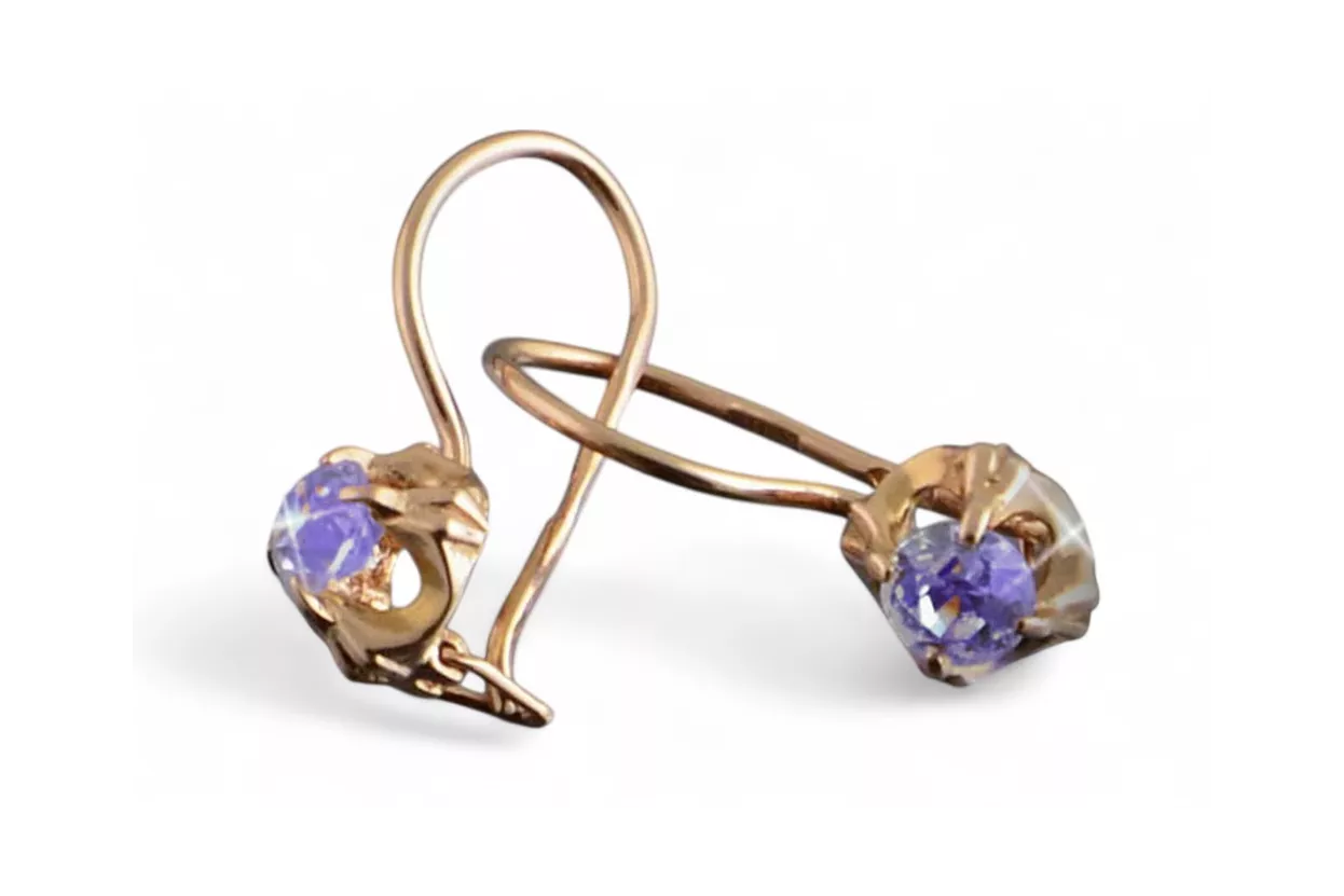 Vintage rose pink 14k 585 gold earrings vec146 alexandrite ruby emerald sapphire ... Vintage rose pink 14k 585 gold earrings vec146 alexandrite ruby emerald sapphire ...
