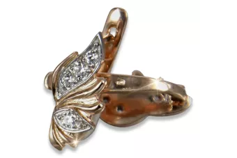 Ruso soviético rosa rosa 14k 585 pendientes de oro vec159 alejandrita rubí esmeralda zafiro ...