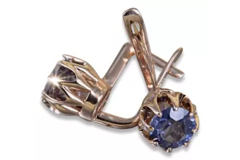 Russische Sowjetische Rose Pink 14k 585 Gold Ohrringe vec168 Alexandrit Rubin Smaragd Saphir ...