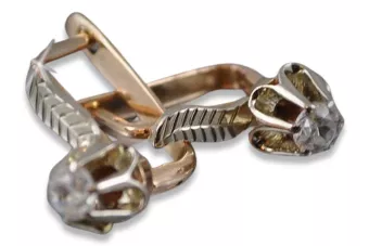 Russische Sowjetische Rose Pink 14k 585 Gold Ohrringe vec165 Alexandrit Rubin Smaragd Saphir ...