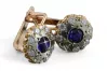 Vintage rose pink 14k 585 gold earrings vec178 alexandrite ruby emerald sapphire ...