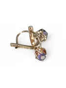 Vintage rose pink 14k 585 gold earrings vec190 alexandrite ruby emerald sapphire ...