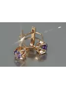 Vintage rose pink 14k 585 gold earrings vec190 alexandrite ruby emerald sapphire ...