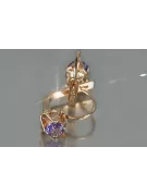 Russische Sowjetische Rose Pink 14k 585 Gold Ohrringe vec190 Alexandrit Rubin Smaragd Saphir ...