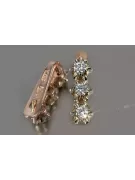 Vintage rose pink 14k 585 gold earrings vec193 alexandrite ruby emerald sapphire ...