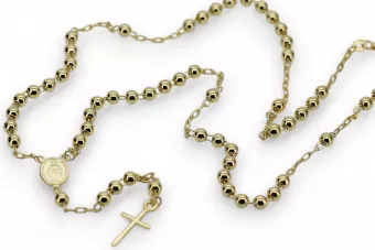 Yellow 14k 585 gold Lady Man rosary chain rcc016y