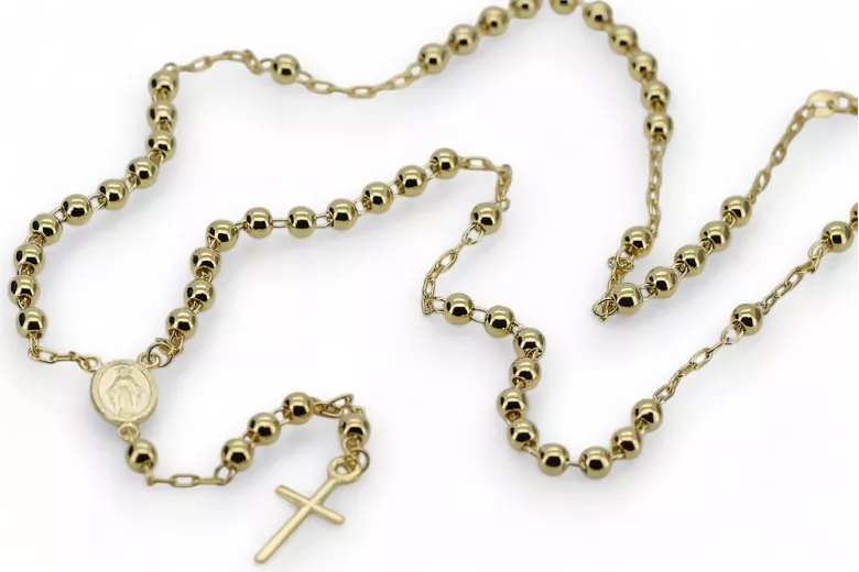 Yellow rose gold rosary chain ★ russiangold.com ★ Gold 585 333 Low price