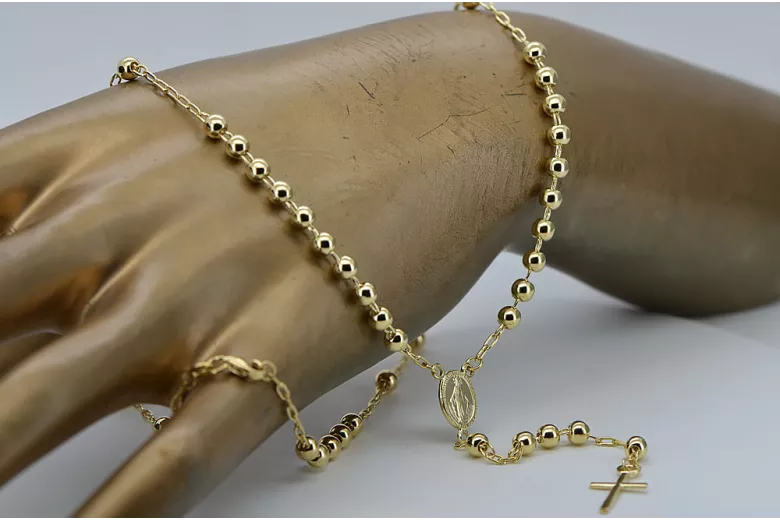 Yellow rose gold rosary chain ★ russiangold.com ★ Gold 585 333 Low price