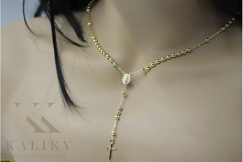 Yellow rose gold rosary chain ★ russiangold.com ★ Gold 585 333 Low price
