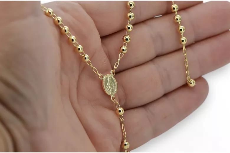 Yellow rose gold rosary chain ★ russiangold.com ★ Gold 585 333 Low price