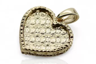 Yellow gold beautiful modern heart pendant cpn066y