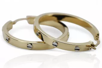 Galben alb Italian 14k 585 cercuri de aur cercuri ceh013yw