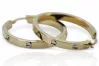 Yellow  white Italian 14k 585 gold circle earrings ceh013yw