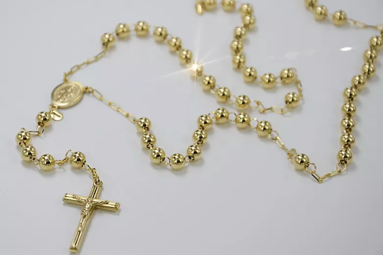 Italienisch gelb 14k gold 585 Rosenkranz rcc009y