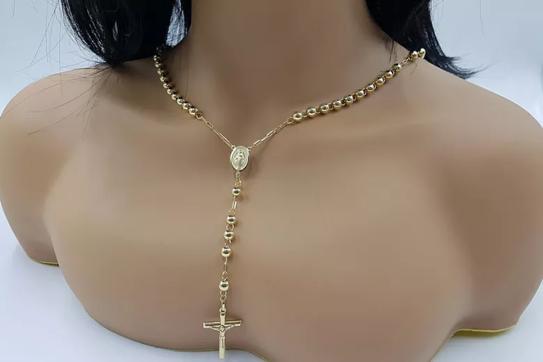 Italienisch gelb 14k gold 585 Rosenkranz rcc009y