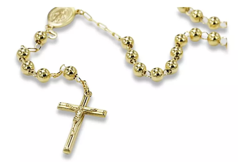 Italienisch gelb 14k gold 585 Rosenkranz rcc009y