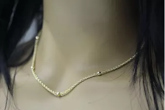 Italian Yellow 14k gold heart chain Celebrity ccc011y