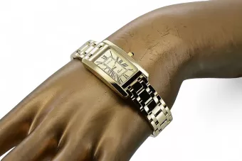 Złoty zegarek damski z bransoletą 14k Geneve lw106ydg&lbw011y68g